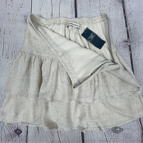 ABERCROMBIE & FITCH linen blend tiered mini skirt NWT, size XS - Picture 5 of 15